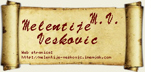 Melentije Vesković vizit kartica